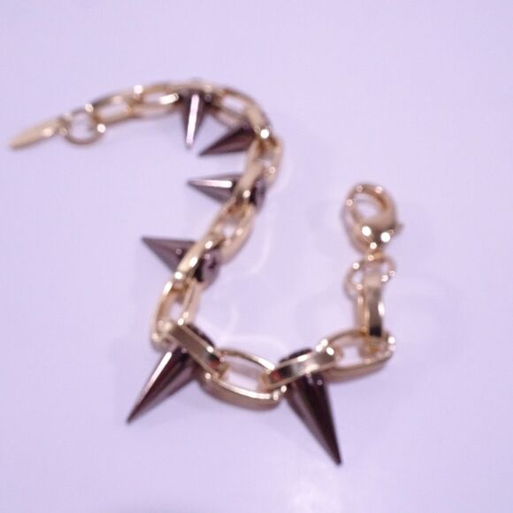 Joomi Lim Single Row Spike Bracelet Gold Rhodium NWOT 158 - Picture 2 of 8